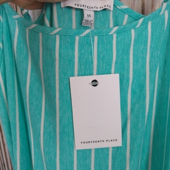 NORDSTROM 14th Place Stripe Aqua Maxi Dress - Picture 6 of 10